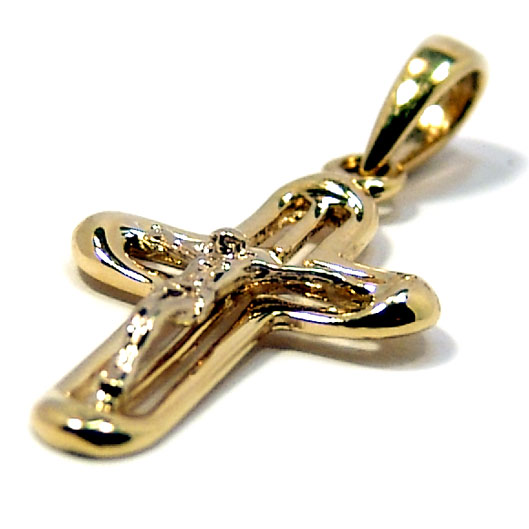 Crucifixo em ouro 18k  - Com imagem - 2CZO0205